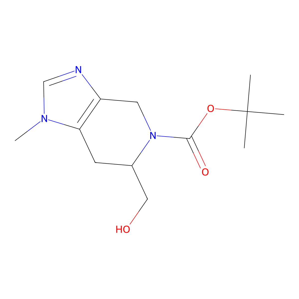 Tert-Butyl 6-(Hydroxymethyl)-1-Methyl-6,7-Dihydro-1H-Imidazo[4,5-C]Pyridine-5(4H)-Carboxylate molecular structure, CAS 2177258-31-8