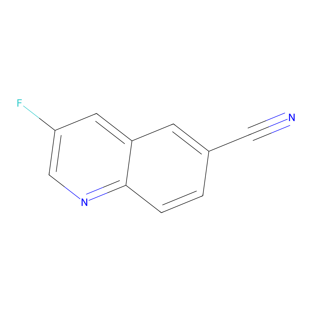 3-Fluoroquinoline-6-carbonitrile molecular structure, CAS 2177258-32-9