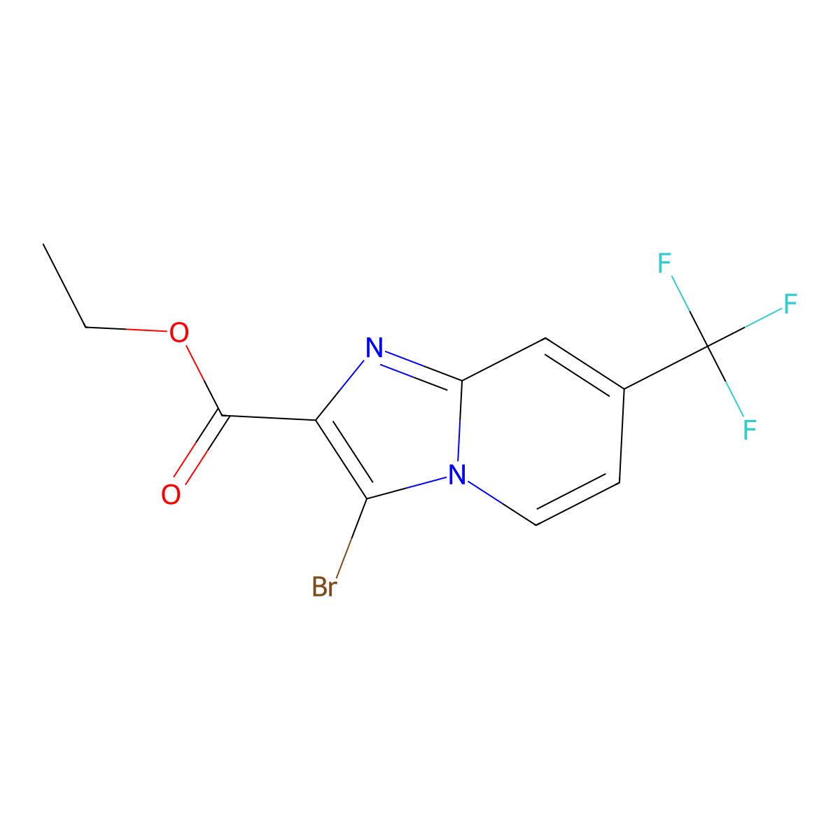Ethyl 3-bromo-7-(trifluoromethyl)imidazo[1,2-a]pyridine-2-carboxylate molecular structure, CAS 2177258-33-0