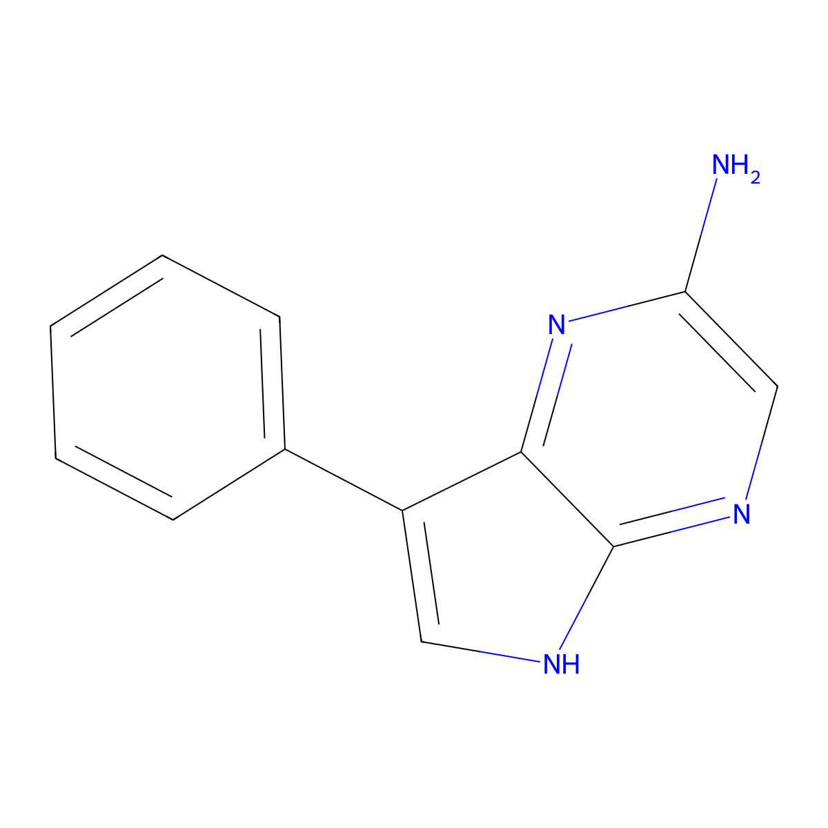 7-Phenyl-5H-pyrrolo[2,3-B]pyrazin-2-amine molecular structure, CAS 2177258-41-0