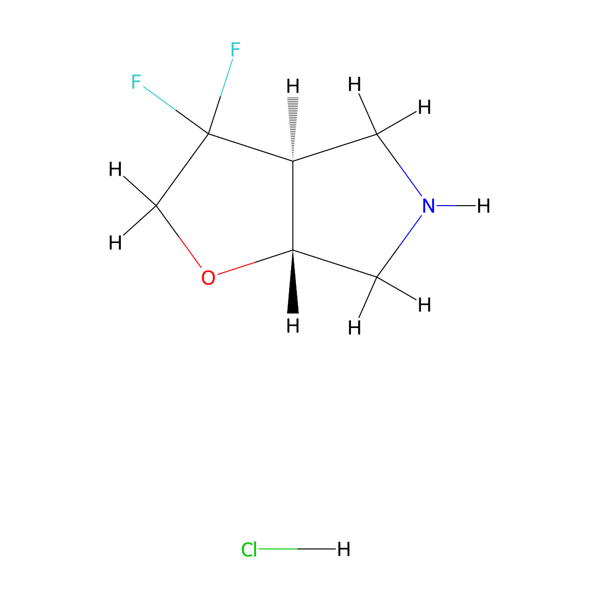 Cis-3,3-Difluorohexahydro-2H-Furo[2,3-C]Pyrrole molecular structure, CAS 2177258-46-5
