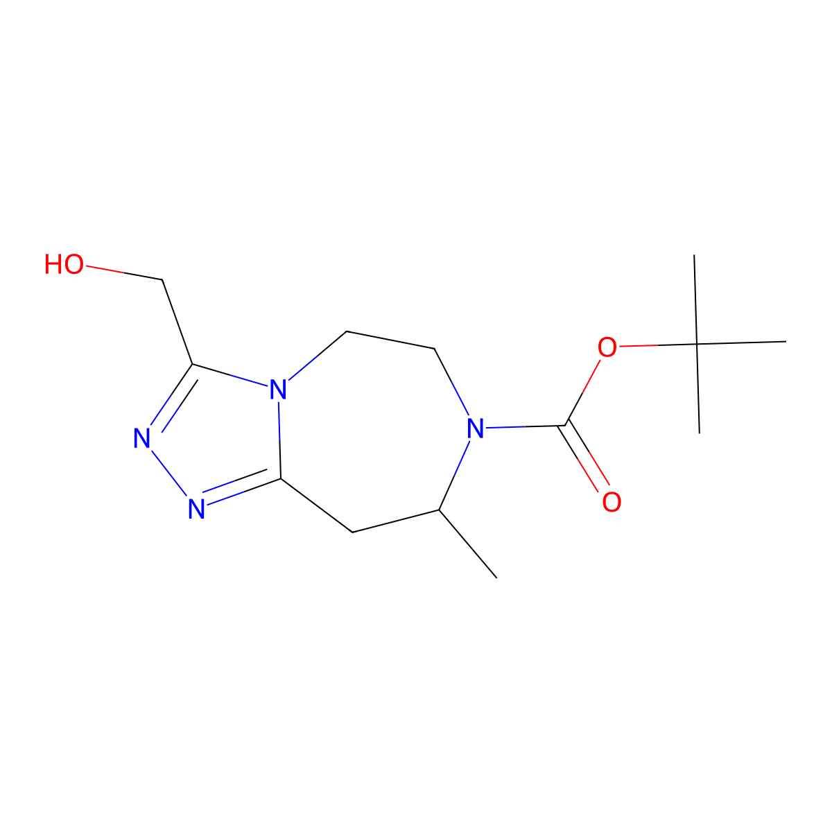 Tert-Butyl 3-(Hydroxymethyl)-8-Methyl-8,9-Dihydro-5H-[1,2,4]Triazolo[4,3-D][1,4]Diazepine-7(6H)-Carboxylate molecular structure, CAS 2177258-47-6