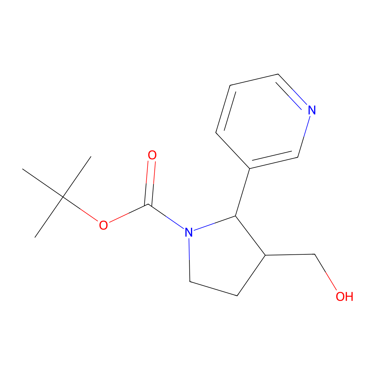 Tert-Butyl 3-(Hydroxymethyl)-2-(Pyridin-3-Yl)Pyrrolidine-1-Carboxylate molecular structure, CAS 2177258-53-4