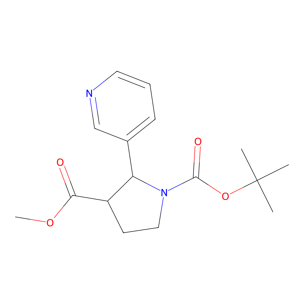 1-Tert-Butyl 3-Methyl 2-(Pyridin-3-Yl)Pyrrolidine-1,3-Dicarboxylate molecular structure, CAS 2177258-65-8