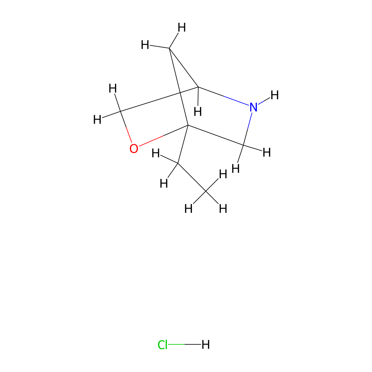 1-Ethyl-2-oxa-5-aza-bicyclo[2.2.1]heptane hcl molecular structure, CAS 2177258-67-0