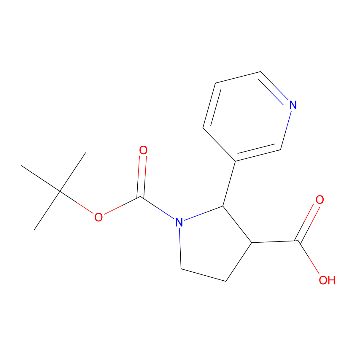 Trans-1-(Tert-Butoxycarbonyl)-2-(Pyridin-3-Yl)Pyrrolidine-3-Carboxylic Acid molecular structure, CAS 2177258-70-5