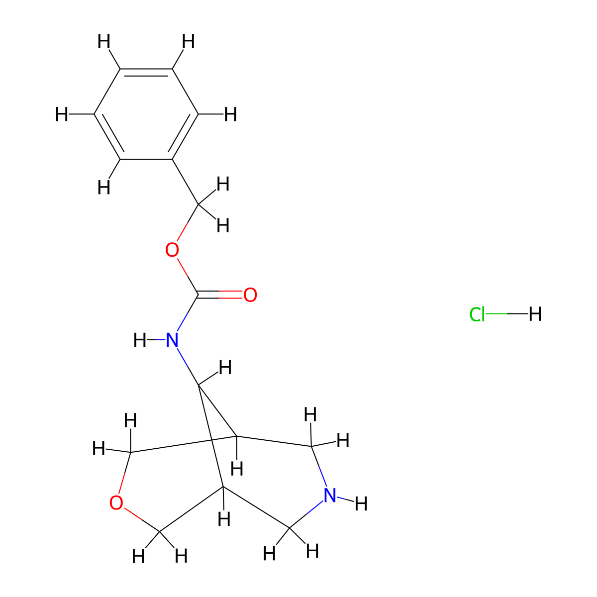 Benzyl 3-oxa-7-azabicyclo[3.3.1]nonan-9-ylcarbamate hcl molecular structure, CAS 2177258-71-6
