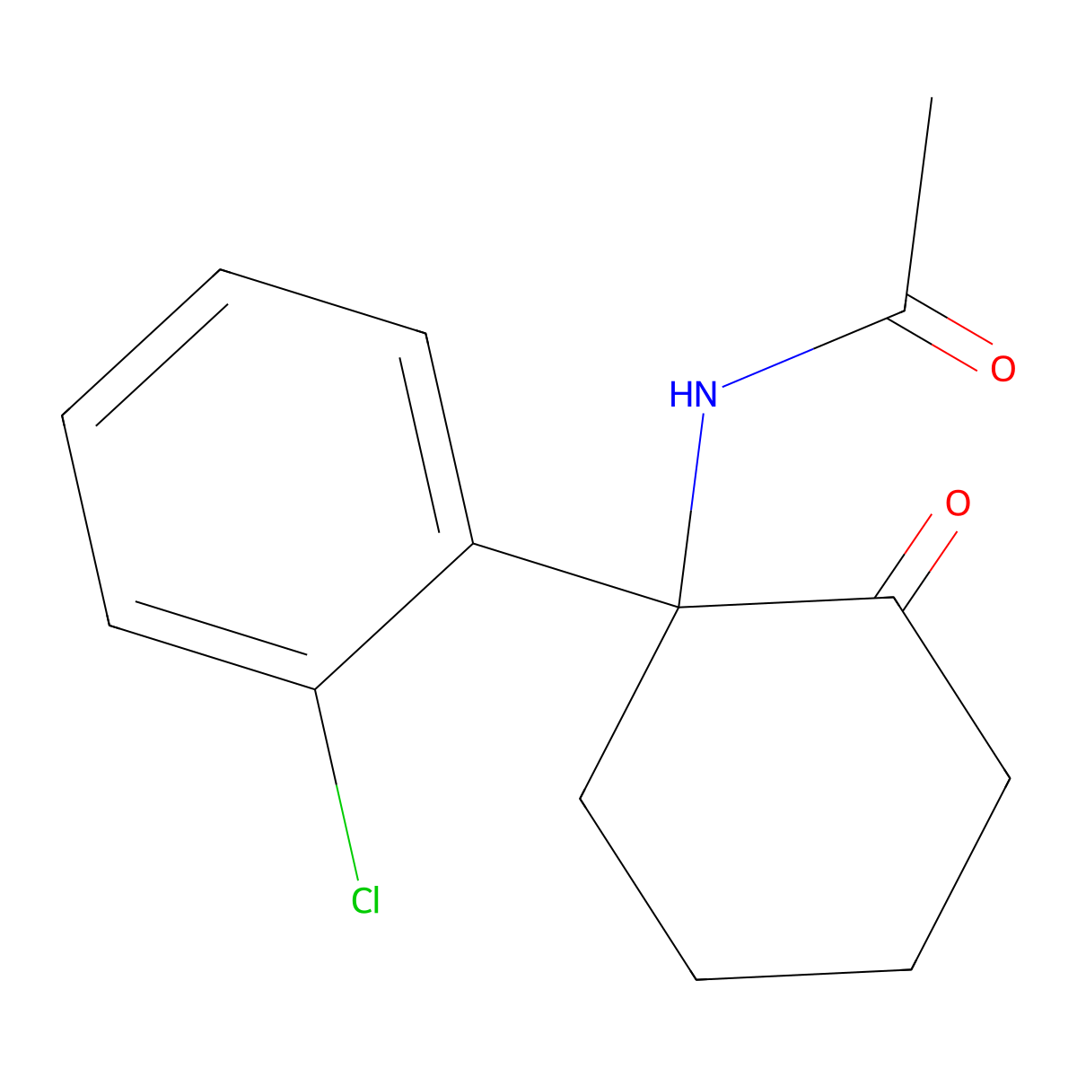N-(1-(2-Chlorophenyl)-2-oxocyclohexyl)acetamide molecular structure, CAS 2177258-74-9