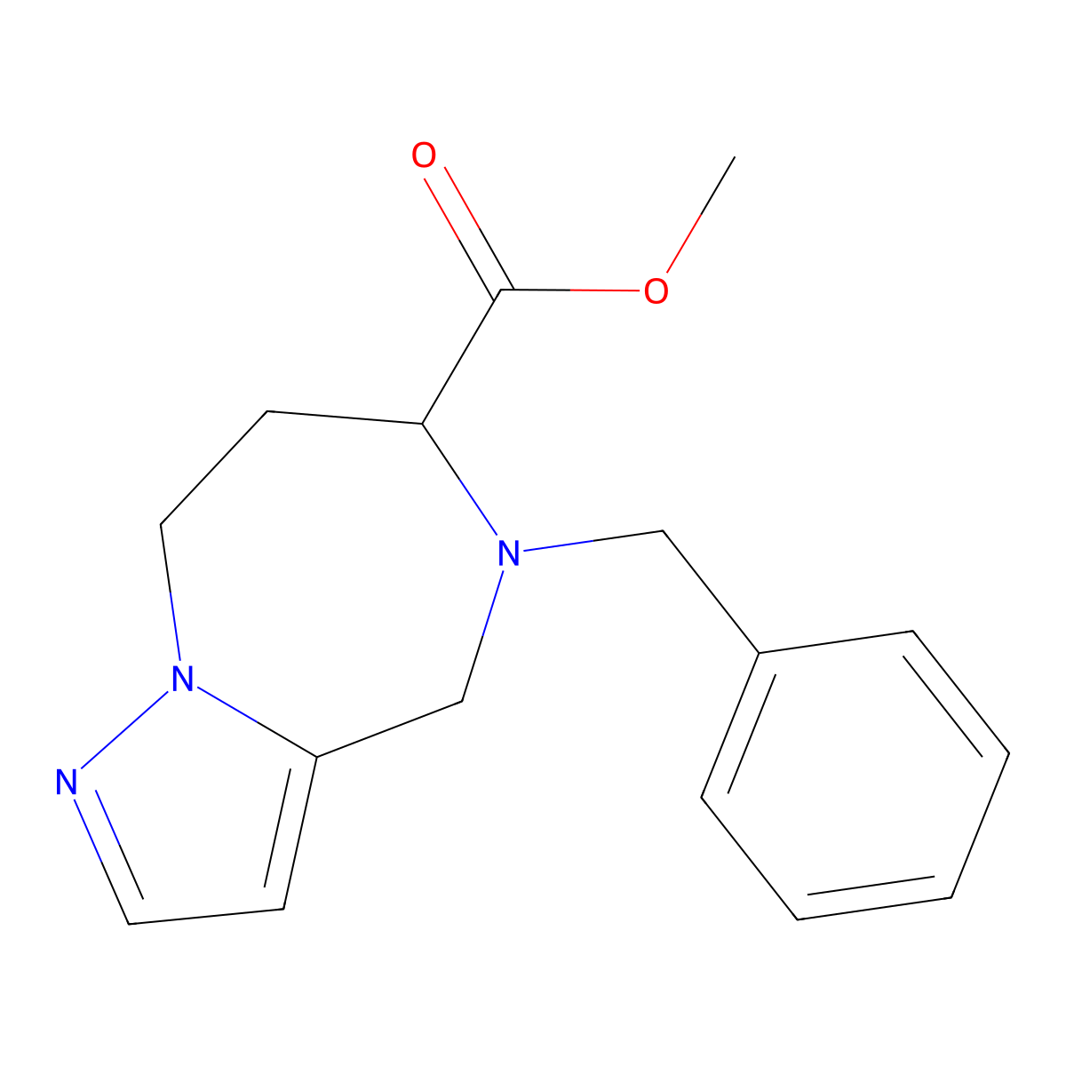 Methyl 5-Benzyl-5,6,7,8-Tetrahydro-4H-Pyrazolo[1,5-A][1,4]Diazepine-6-Carboxylate molecular structure, CAS 2177258-80-7