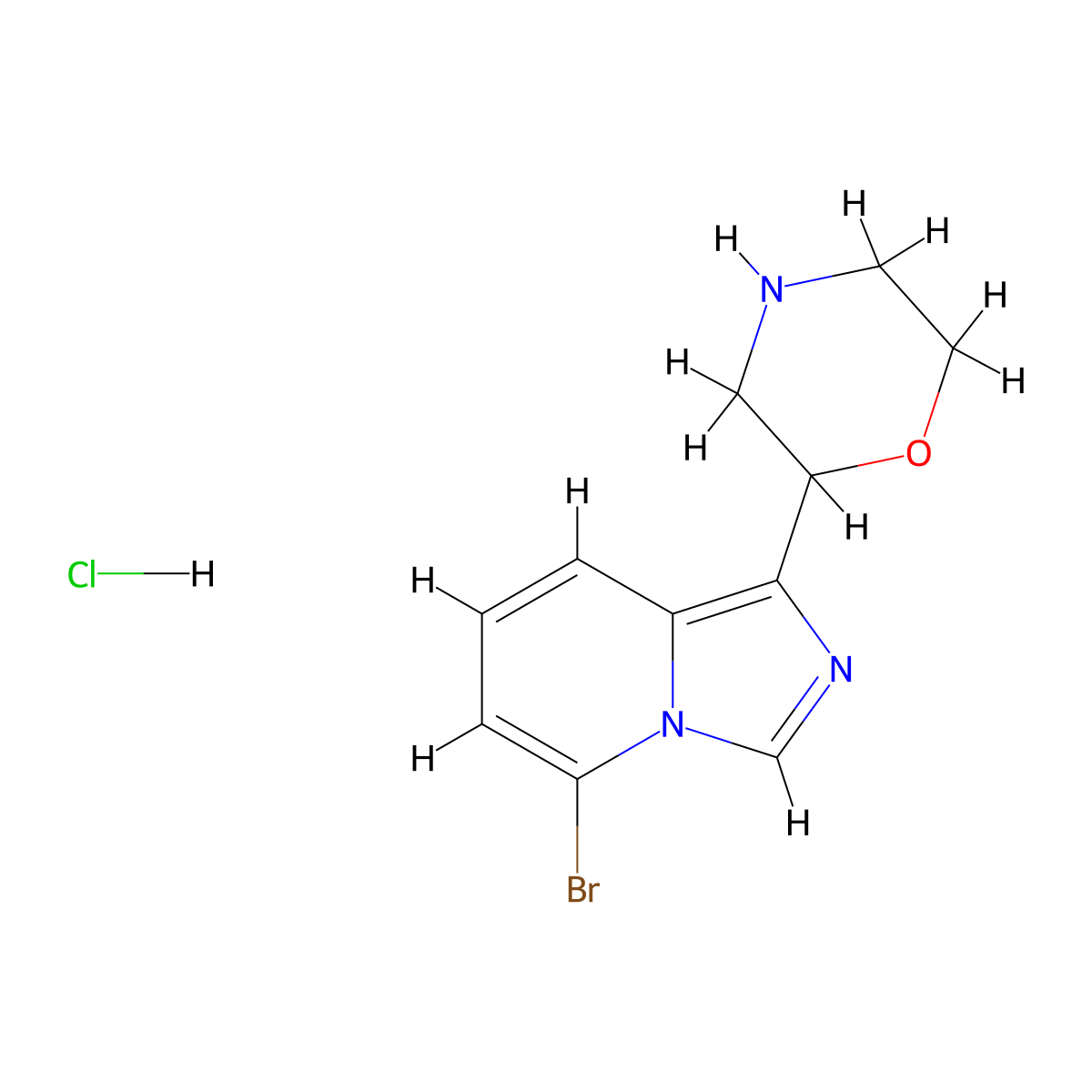 2-(5-Bromoimidazo[1,5-A]pyridin-1-YL)morpholine hcl molecular structure, CAS 2177258-84-1