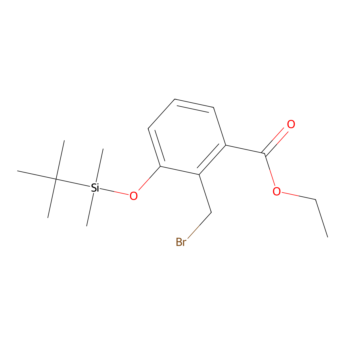 Ethyl 2-(bromomethyl)-3-((tert-butyldimethylsilyl)oxy)benzoate molecular structure, CAS 2177258-87-4