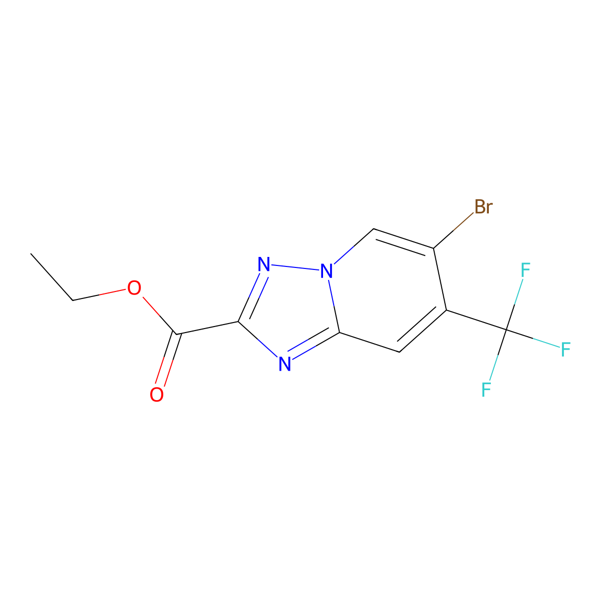 Ethyl 6-bromo-7-(trifluoromethyl)-[1,2,4]triazolo[1,5-a]pyridine-2-carboxylate molecular structure, CAS 2177258-92-1