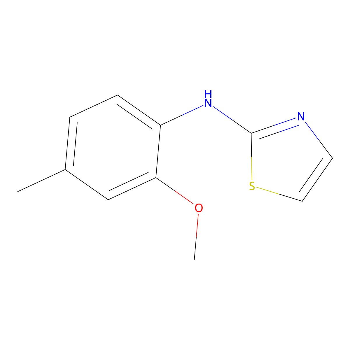 N-(2-methoxy-4-methylphenyl)thiazol-2-amine molecular structure, CAS 2177259-13-9