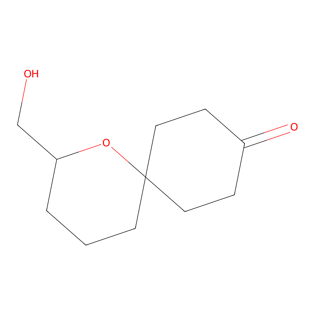 2-(Hydroxymethyl)-1-oxaspiro[5.5]undecan-9-one molecular structure, CAS 2177259-17-3
