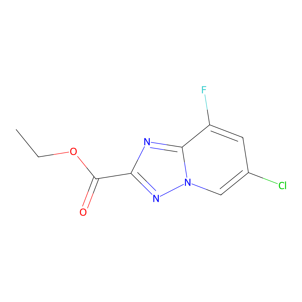 Ethyl 6-chloro-8-fluoro-[1,2,4]triazolo[1,5-a]pyridine-2-carboxylate molecular structure, CAS 2177259-19-5