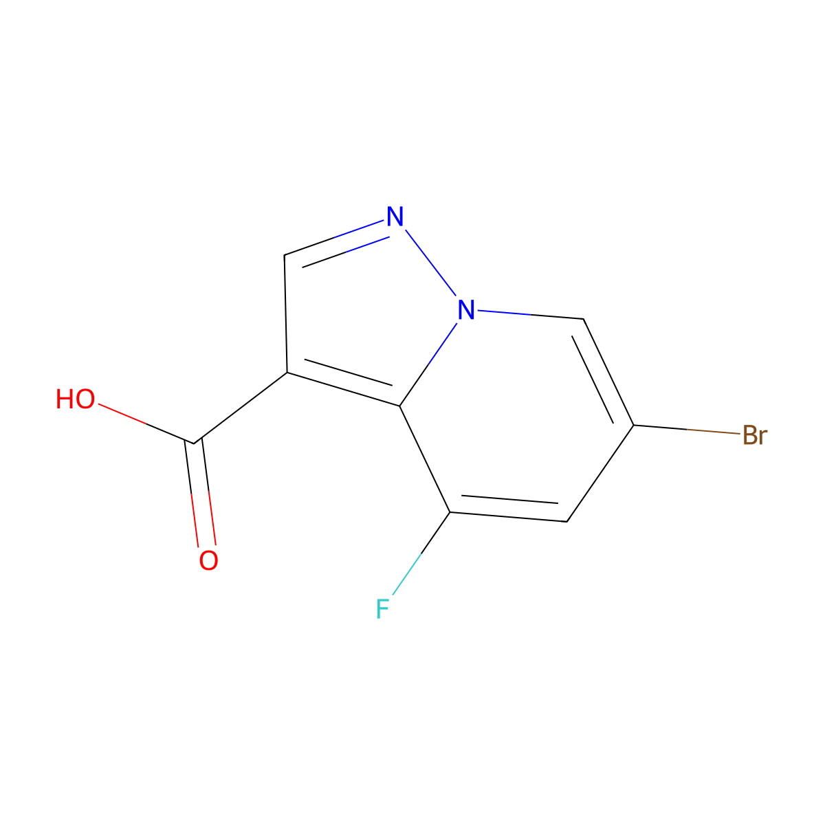 6-Bromo-4-fluoropyrazolo[1,5-a]pyridine-3-carboxylic acid molecular structure, CAS 2177259-24-2