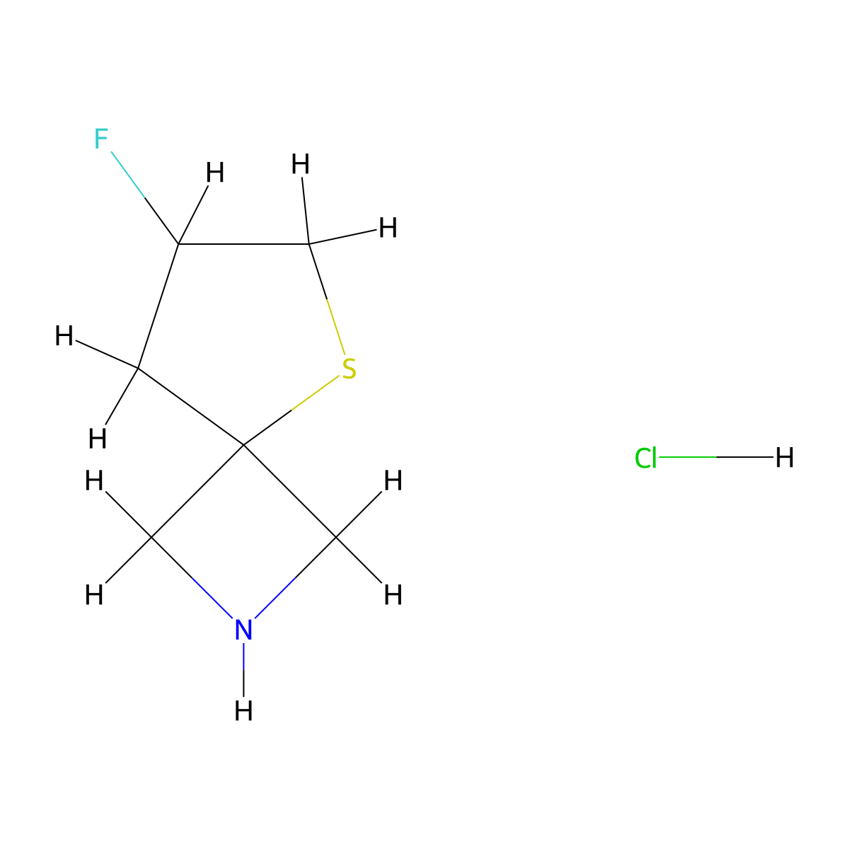 7-Fluoro-5-thia-2-azaspiro[3.4]octane Hydrochloride molecular structure, CAS 2177259-45-7