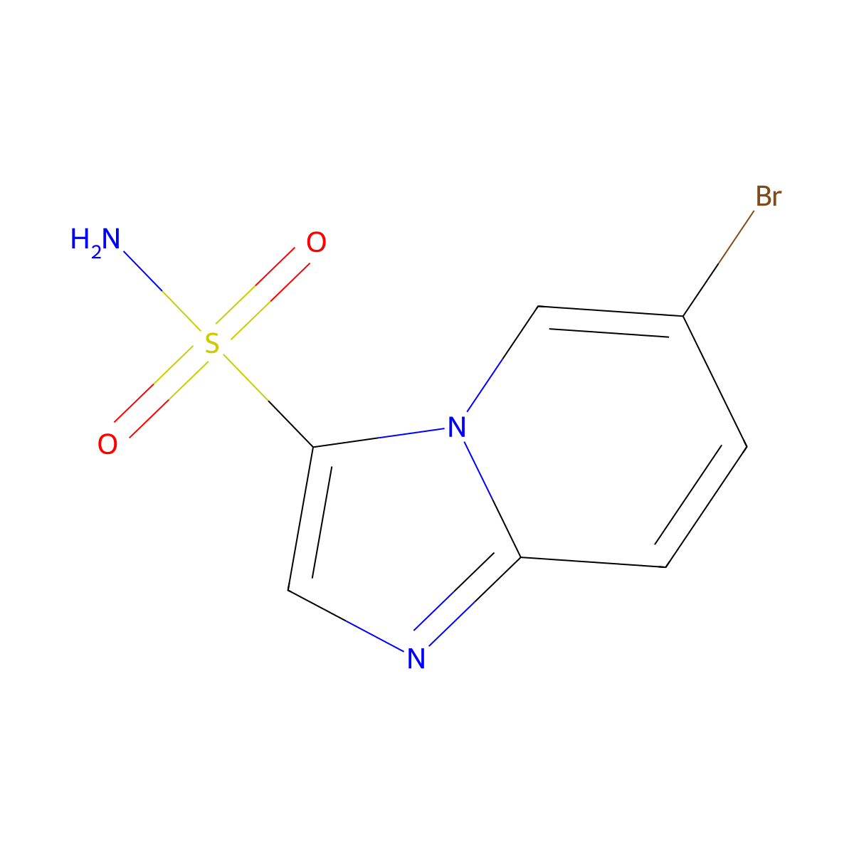 6-Bromoimidazo[1,2-a]pyridine-3-sulfonamide molecular structure, CAS 2177262-10-9