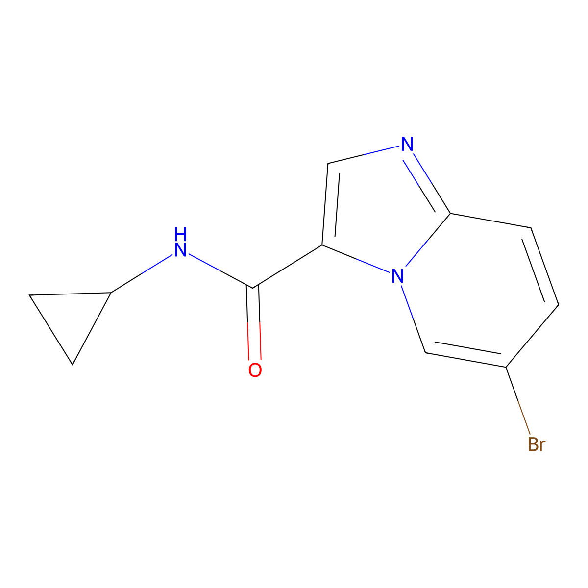 6-Bromo-N-cyclopropylimidazo[1,2-a]pyridine-3-carboxamide molecular structure, CAS 2177262-47-2