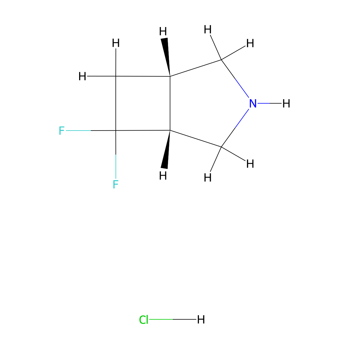 Cis-6,6-Difluoro-3-Azabicyclo[3.2.0]Heptane Hydrochloride molecular structure, CAS 2177263-11-3