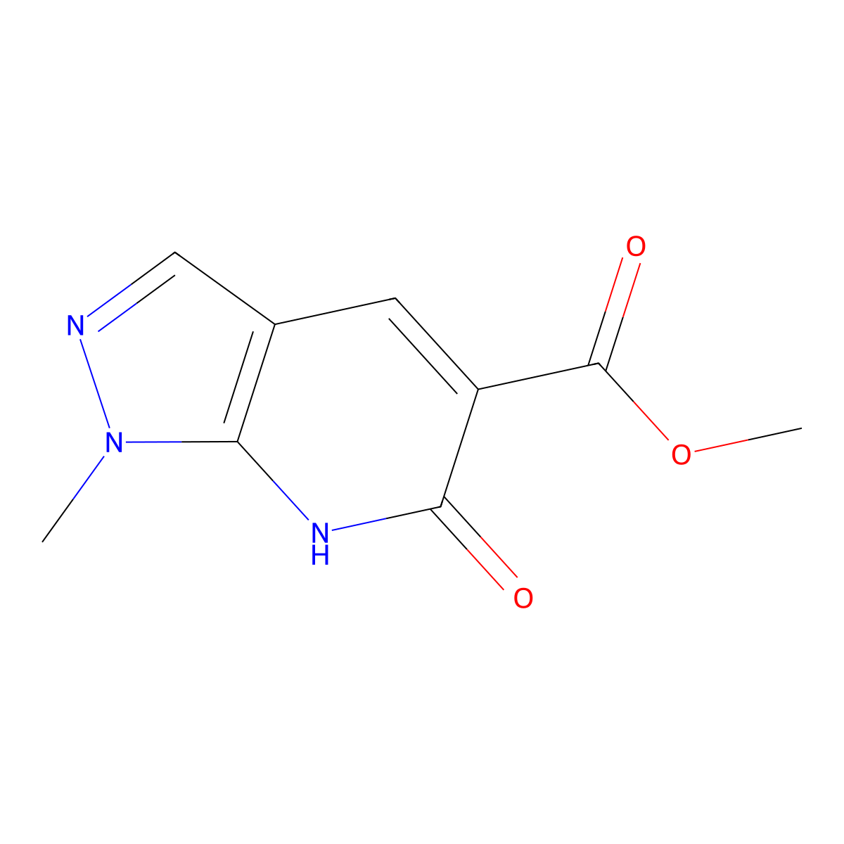 Methyl 6-hydroxy-1-methyl-1H-pyrazolo[3,4-B]pyridine-5-carboxylate molecular structure, CAS 2177263-15-7