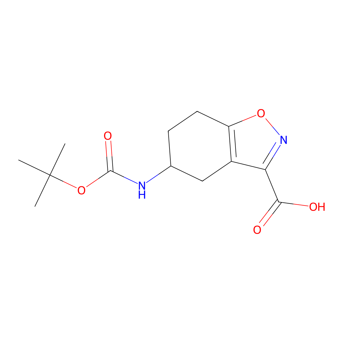 5-((tert-Butoxycarbonyl)amino)-4,5,6,7-tetrahydrobenzo[d]isoxazole-3-carboxylic acid molecular structure, CAS 2177263-49-7