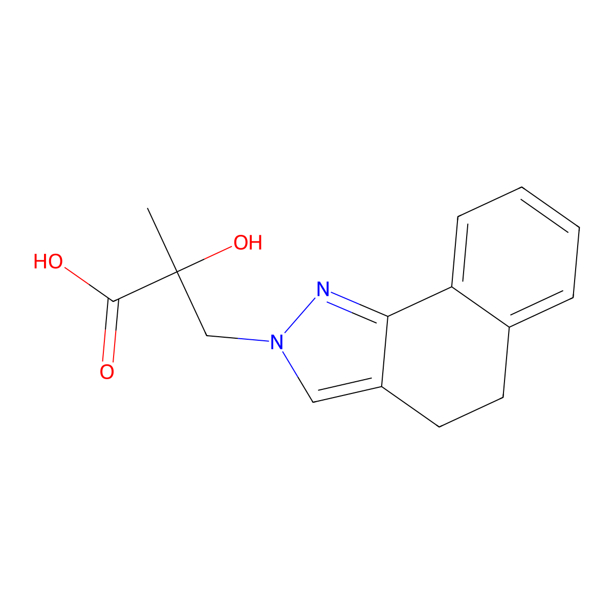 3-(4,5-Dihydro-2H-benzo[G]indazol-2-YL)-2-hydroxy-2-methylpropanoic acid molecular structure, CAS 2177263-50-0