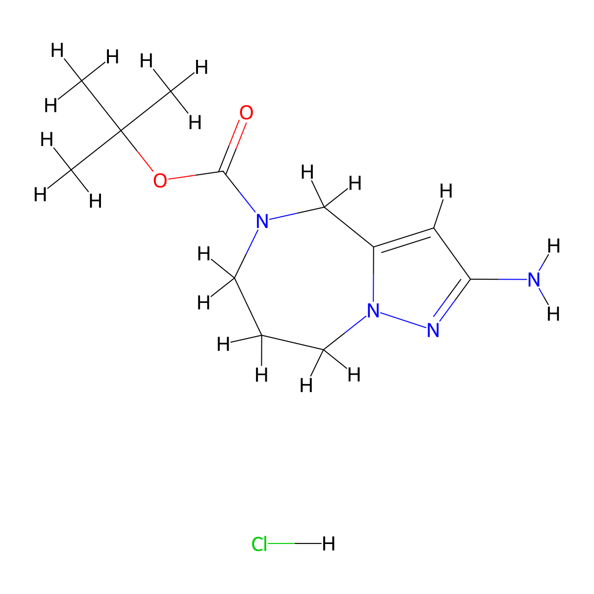 Tert-Butyl 2-Amino-7,8-Dihydro-4H-Pyrazolo[1,5-A][1,4]Diazepine-5(6H)-Carboxylate Hydrochloride molecular structure, CAS 2177263-54-4