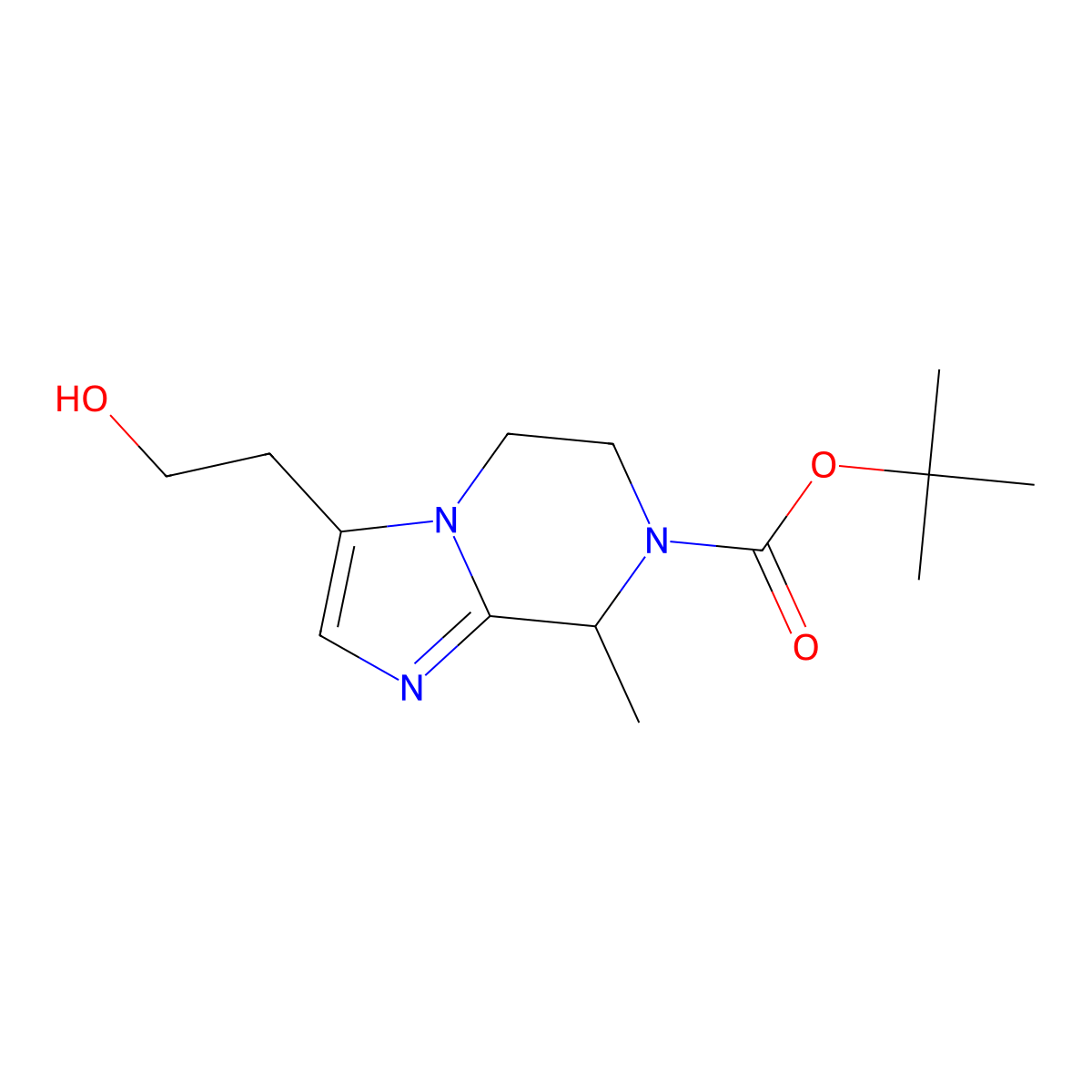 Tert-Butyl 3-(2-Hydroxyethyl)-8-Methyl-5,6-Dihydroimidazo[1,2-A]Pyrazine-7(8H)-Carboxylate molecular structure, CAS 2177263-66-8