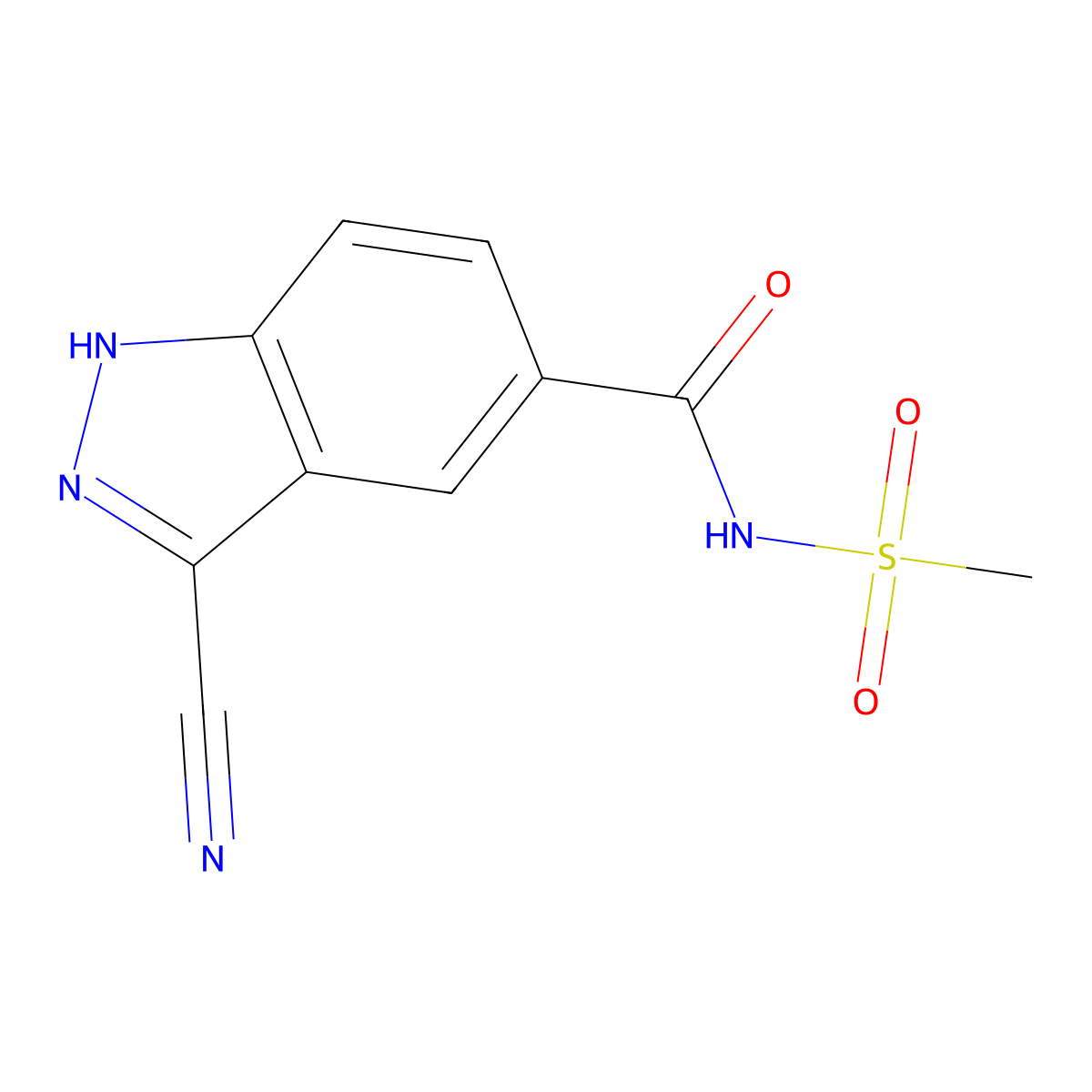 3-Cyano-N-(methylsulfonyl)-1H-indazole-5-carboxamide molecular structure, CAS 2177263-67-9