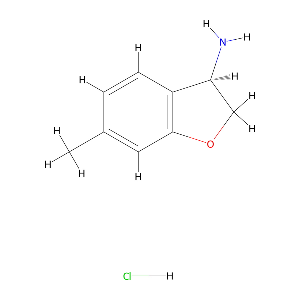 (R)-6-Methyl-2,3-dihydrobenzofuran-3-amine hydrochloride molecular structure, CAS 2177263-68-0