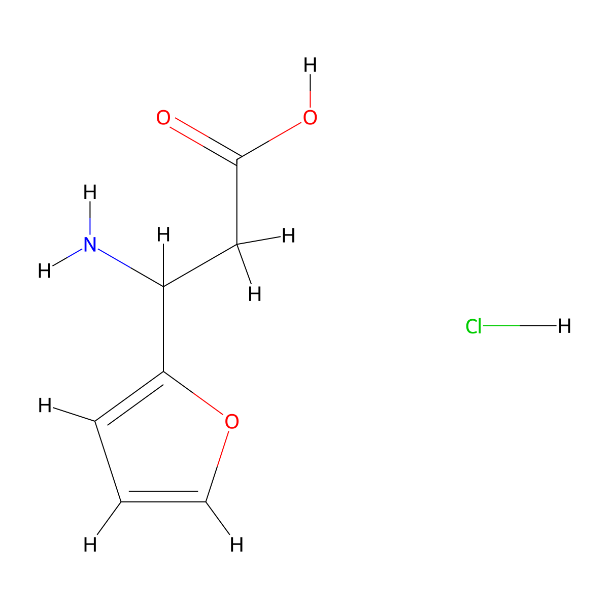 3-Amino-3-(furan-2-yl)propanoic acid hydrochloride molecular structure, CAS 2177263-70-4