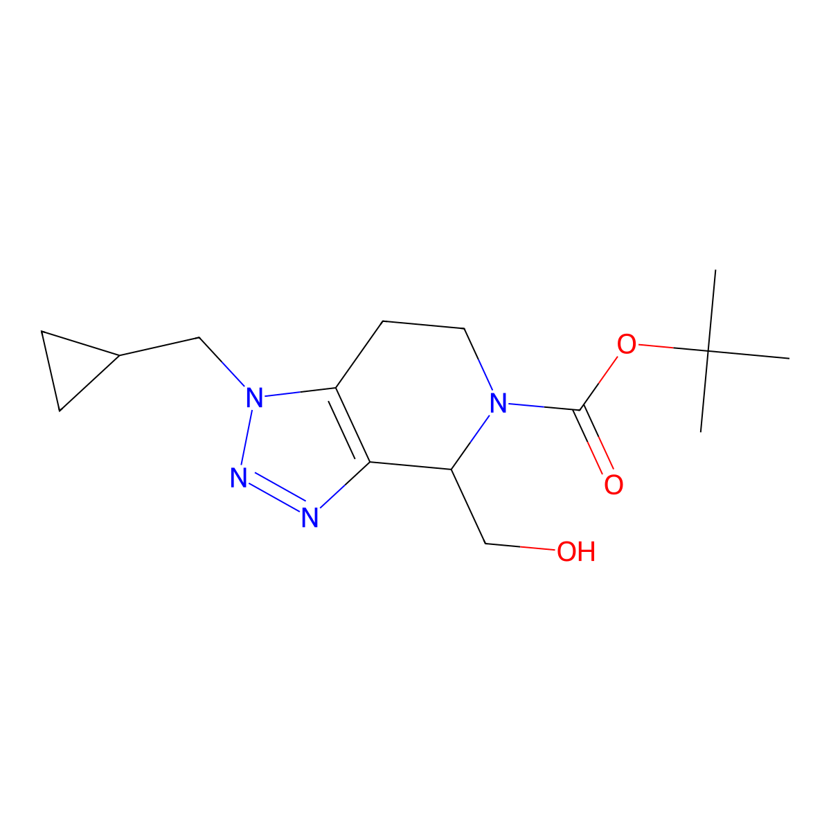 Tert-Butyl 1-(Cyclopropylmethyl)-4-(Hydroxymethyl)-6,7-Dihydro-1H-[1,2,3]Triazolo[4,5-C]Pyridine-5(4H)-Carboxylate molecular structure, CAS 2177263-72-6