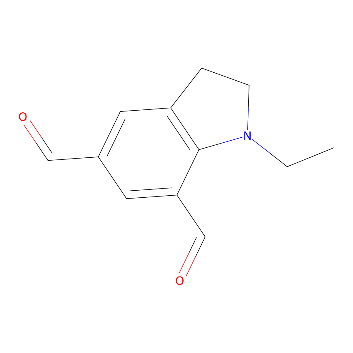 1-Ethylindoline-5,7-dicarbaldehyde molecular structure, CAS 2177263-76-0
