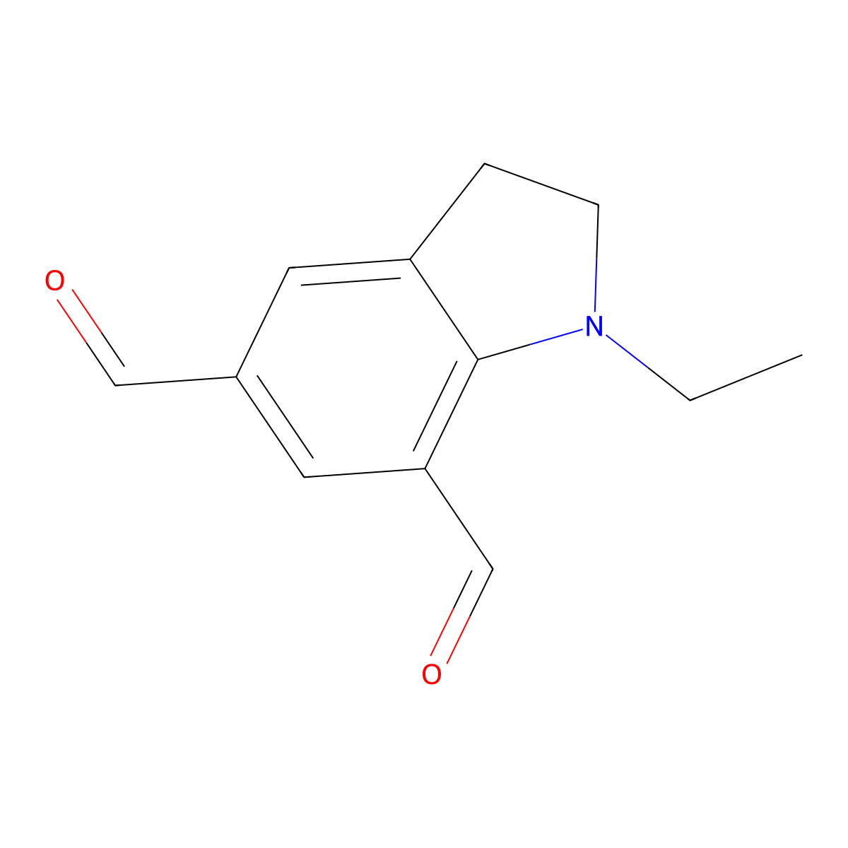 1-Ethylindoline-5,7-dicarbaldehyde molecular structure, CAS 2177263-76-0