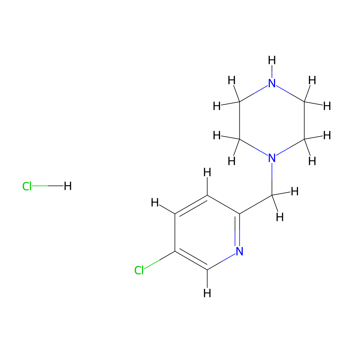 1-((5-Chloropyridin-2-yl)methyl)piperazine hydrochloride molecular structure, CAS 2177263-83-9