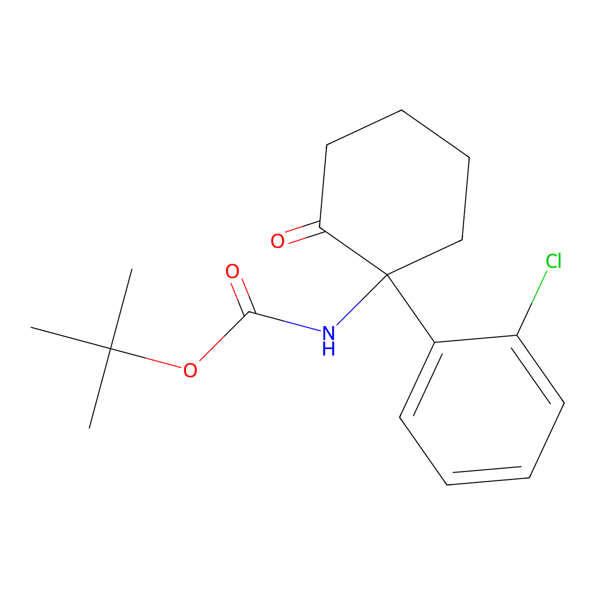 N-[1-(2-chlorophenyl)-2-oxocyclohexyl]-carbamic acid, 1,1-dimethylethyl ester molecular structure, CAS 2177263-88-4