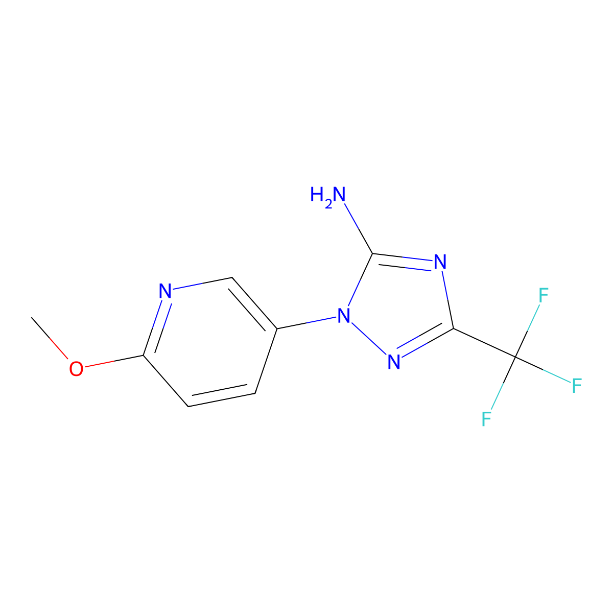 1-(6-Methoxypyridin-3-YL)-3-(trifluoromethyl)-1H-1,2,4-triazol-5-amine molecular structure, CAS 2177263-89-5