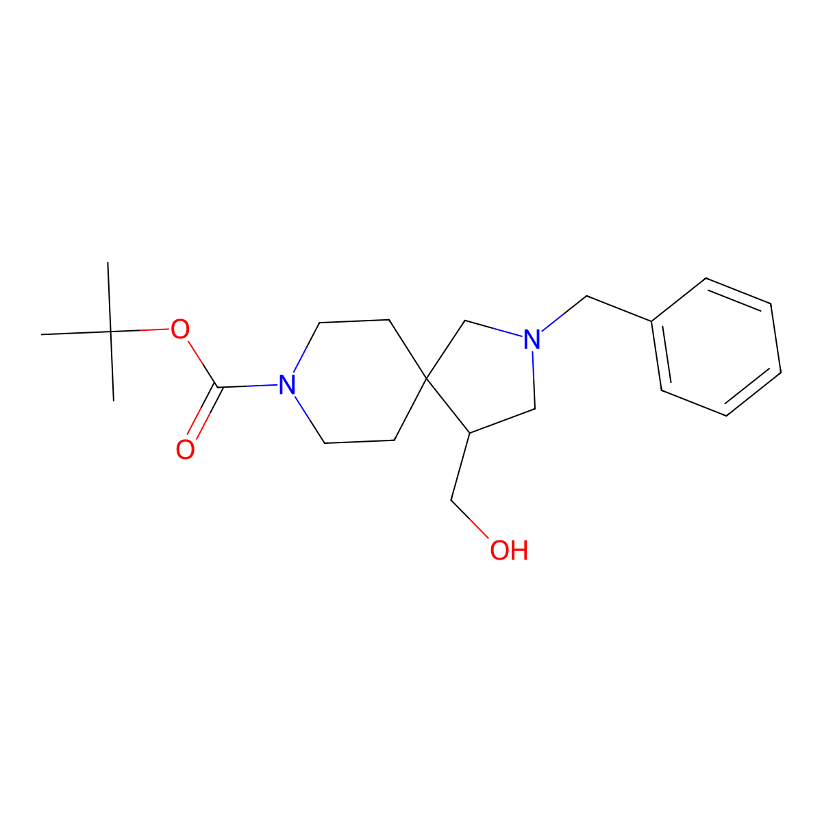 Tert-Butyl 2-Benzyl-4-(Hydroxymethyl)-2,8-Diazaspiro[4.5]Decane-8-Carboxylate molecular structure, CAS 2177263-91-9