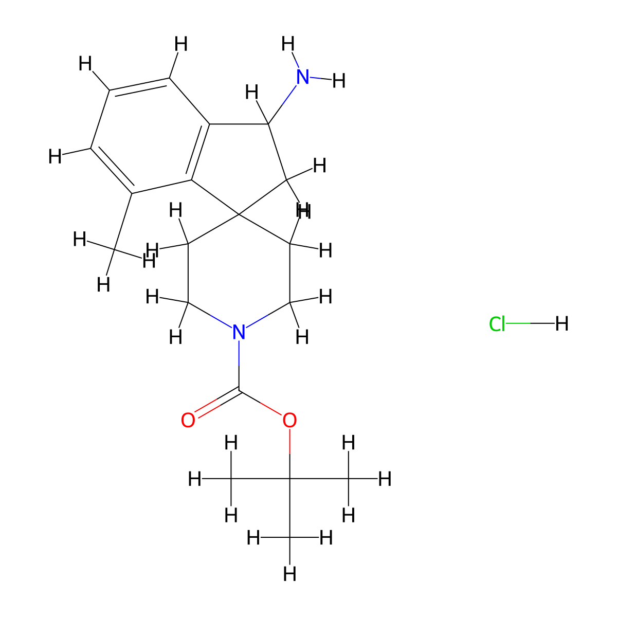 Tert-Butyl3-Amino-7-Methyl-2,3-Dihydrospiro[Indene-1,4'-Piperidine]-1'-Carboxylate Hydrochloride molecular structure, CAS 2177263-98-6