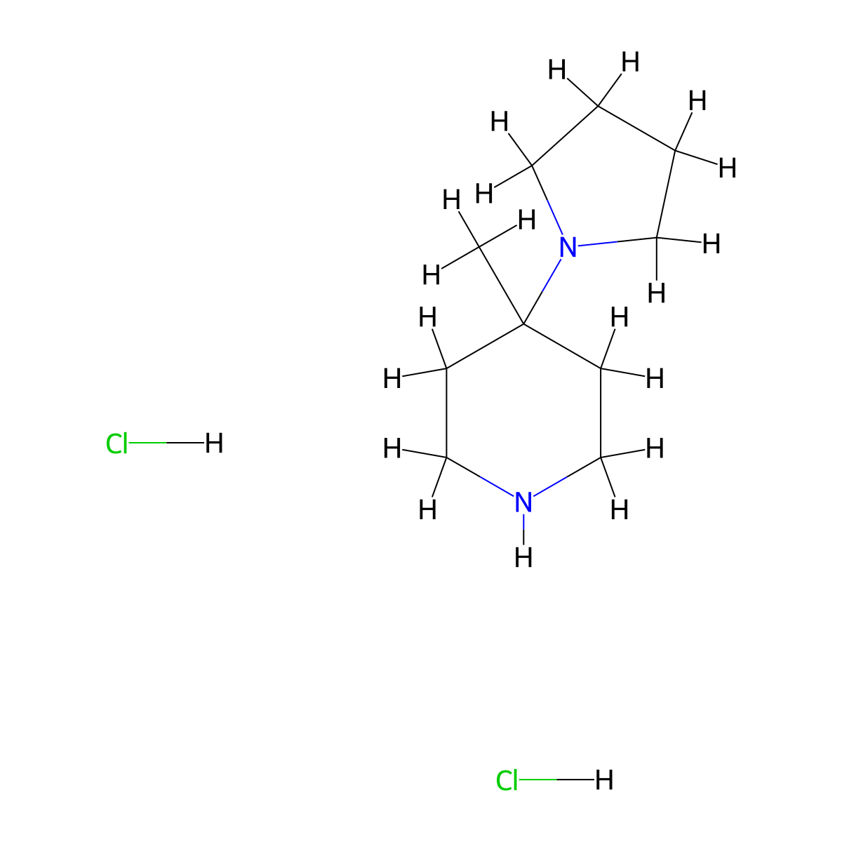 4-Methyl-4-(pyrrolidin-1-yl)piperidine dihydrochloride molecular structure, CAS 2177264-00-3