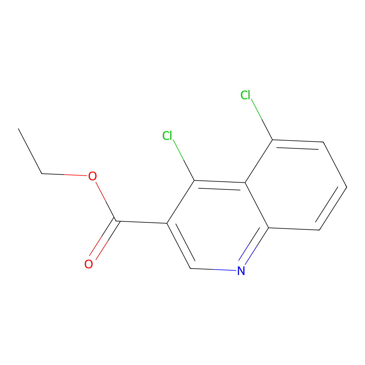 Ethyl 4,5-dichloroquinoline-3-carboxylate molecular structure, CAS 2177264-01-4