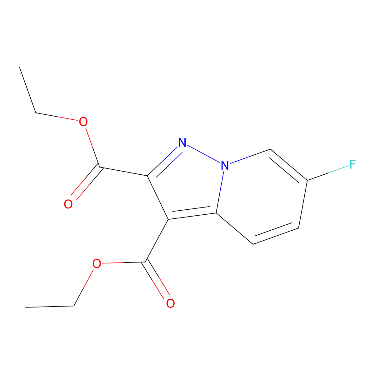 Diethyl 6-fluoropyrazolo[1,5-a]pyridine-2,3-dicarboxylate molecular structure, CAS 2177264-02-5