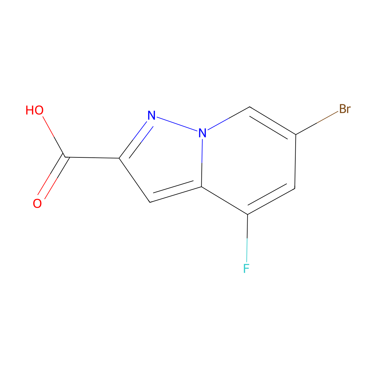 6-Bromo-4-fluoropyrazolo[1,5-a]pyridine-2-carboxylic acid molecular structure, CAS 2177264-08-1