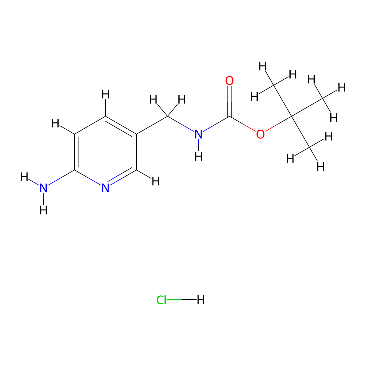 (6-Amino-pyridin-3-ylmethyl)-carbamic acid tert-butyl ester hcl molecular structure, CAS 2177264-13-8