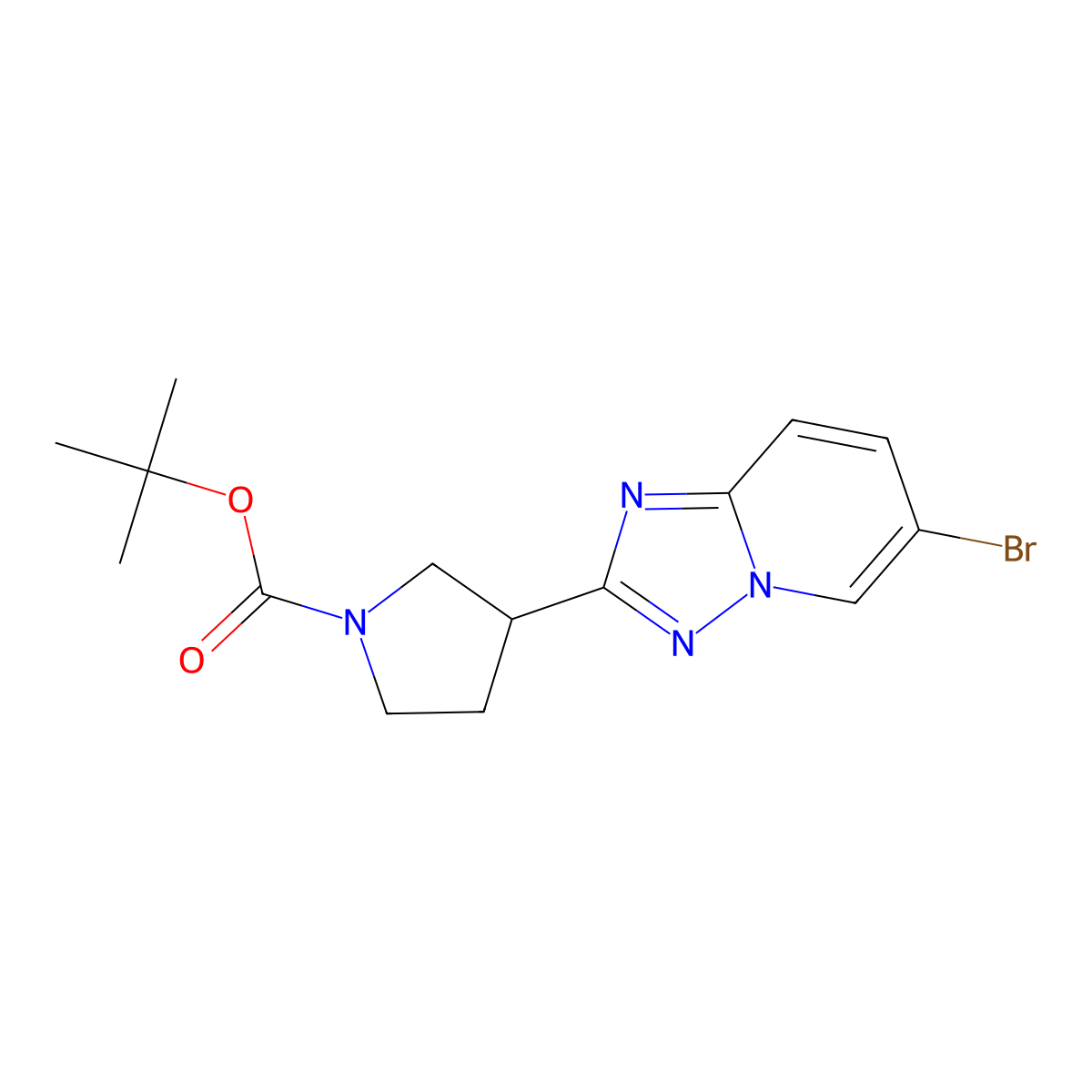 Tert-butyl 3-(6-bromo-[1,2,4]triazolo[1,5-a]pyridin-2-yl)pyrrolidine-1-carboxylate molecular structure, CAS 2177264-17-2