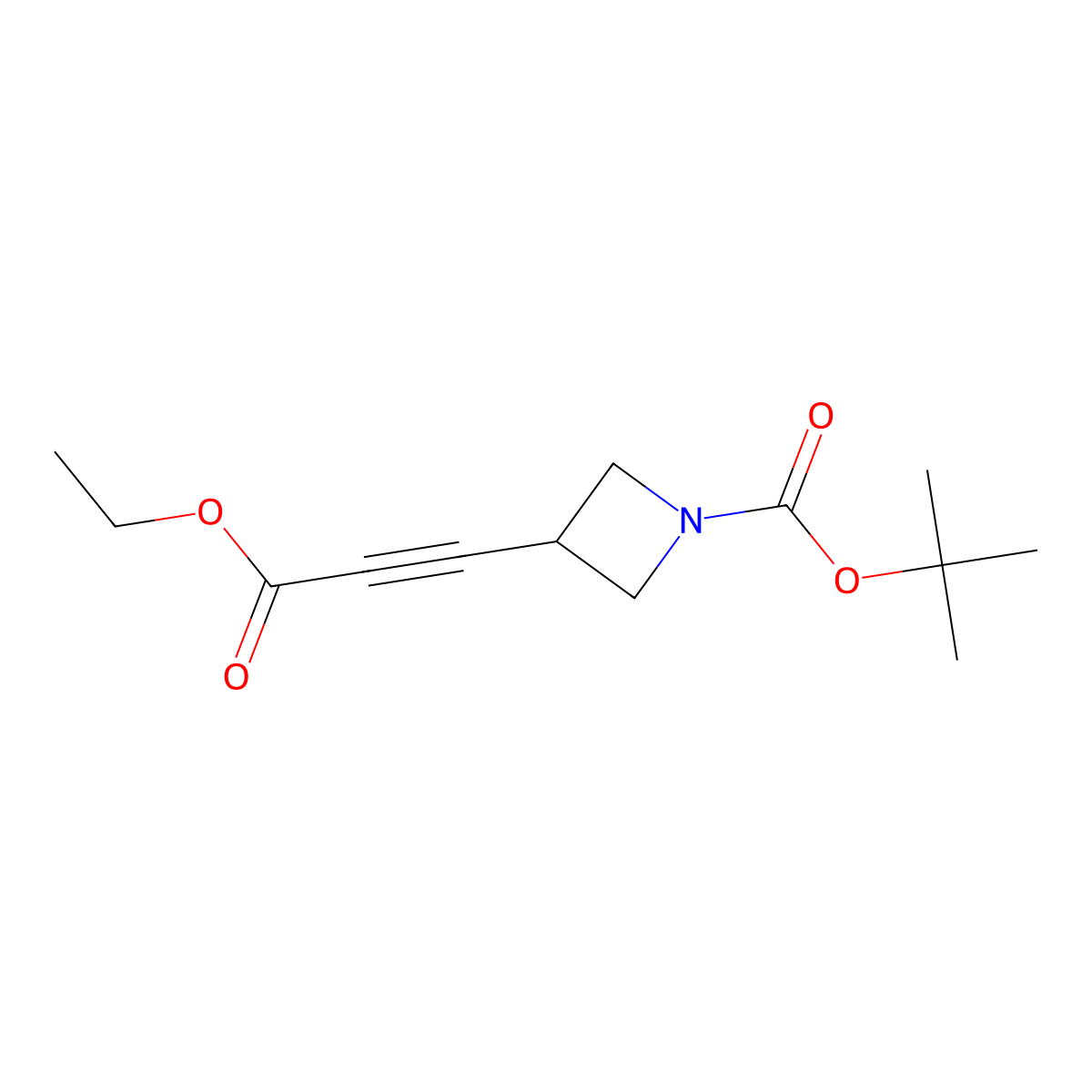 Tert-butyl 3-(3-ethoxy-3-oxoprop-1-YN-1-YL)azetidine-1-carboxylate molecular structure, CAS 2177264-21-8