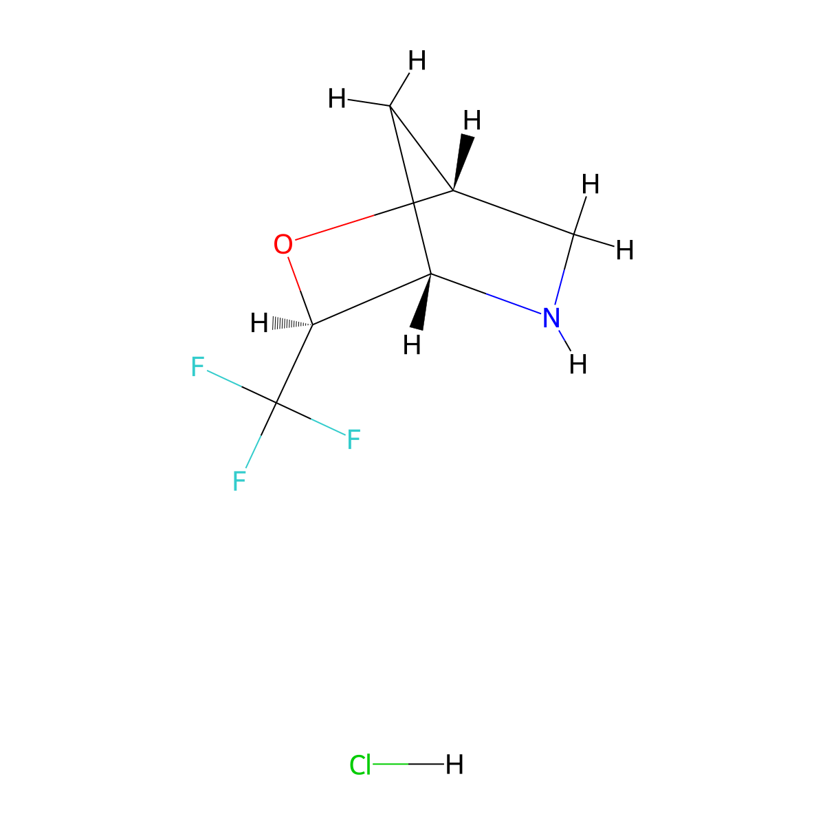 (1S,3R,4S)-3-(Trifluoromethyl)-2-oxa-5-azabicyclo[2.2.1]heptane hcl molecular structure, CAS 2177264-26-3
