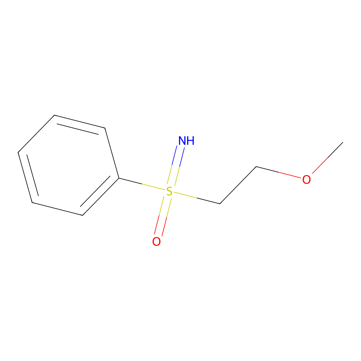 (2-Methoxyethylsulfonimidoyl)benzene molecular structure, CAS 2177264-29-6