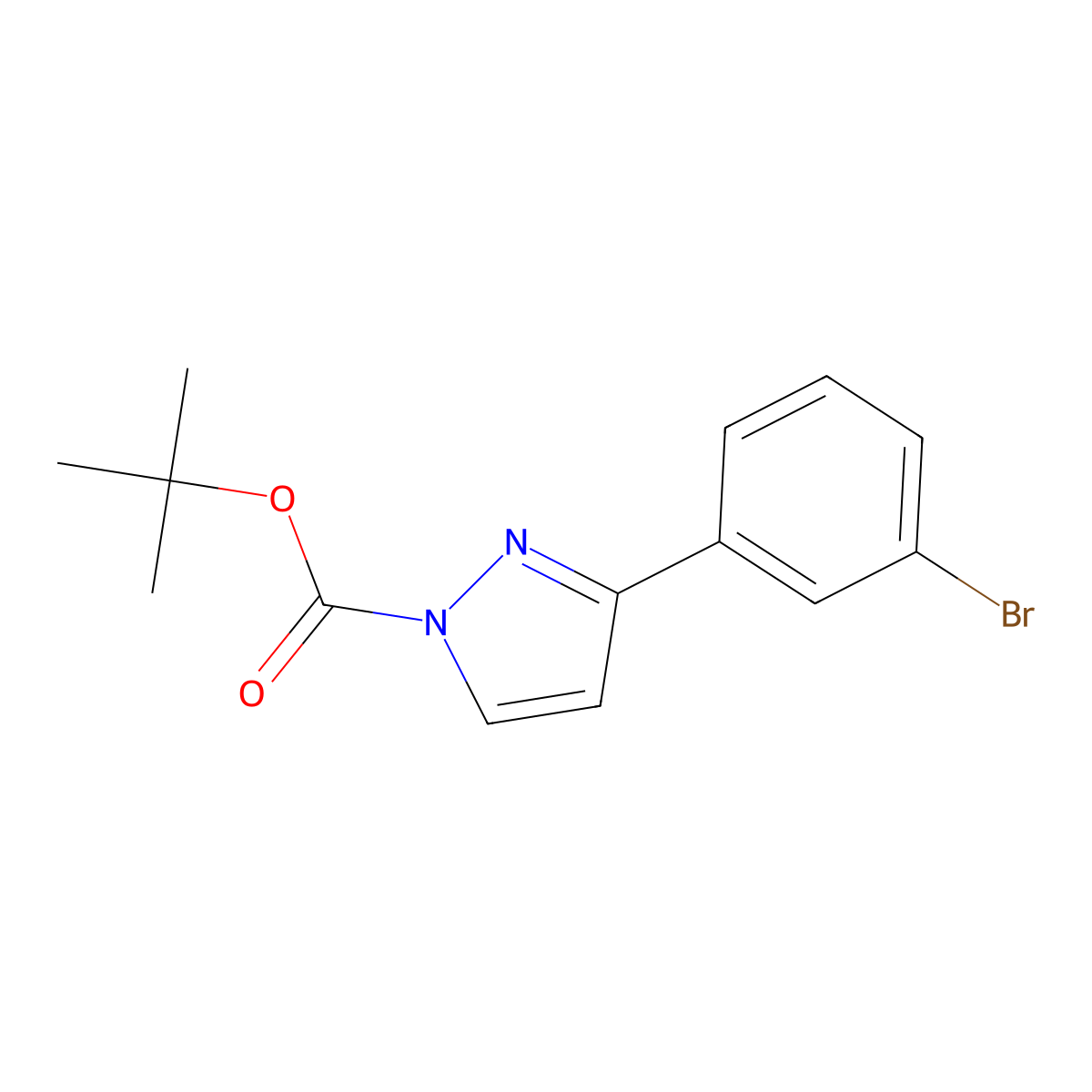 Tert-Butyl 3-(3-Bromophenyl)-1H-Pyrazole-1-Carboxylate molecular structure, CAS 2177264-30-9